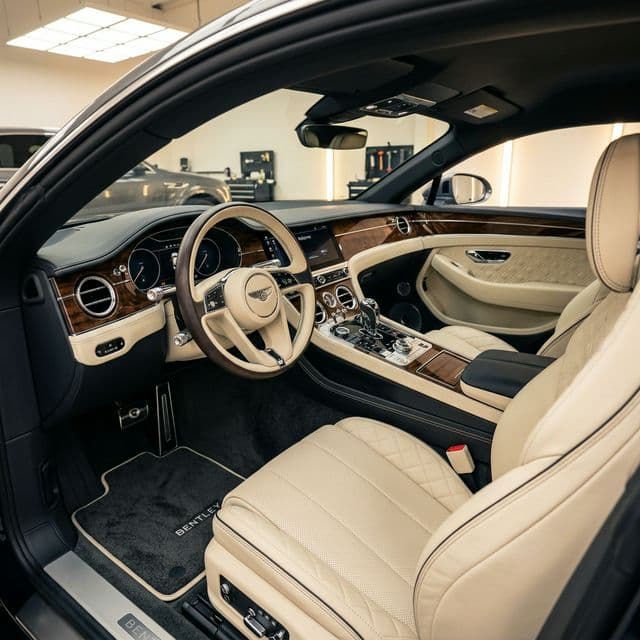 Pristine car interior after deep cleaning